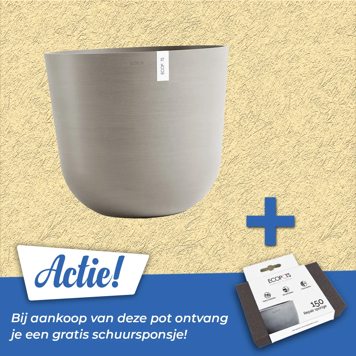 Ecopots Pot oslo taupe d65cm