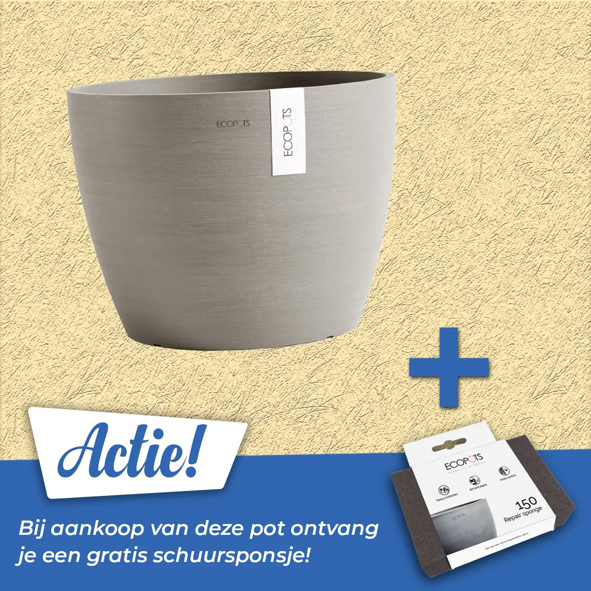 Ecopots Pot stockholm 40cm taupe