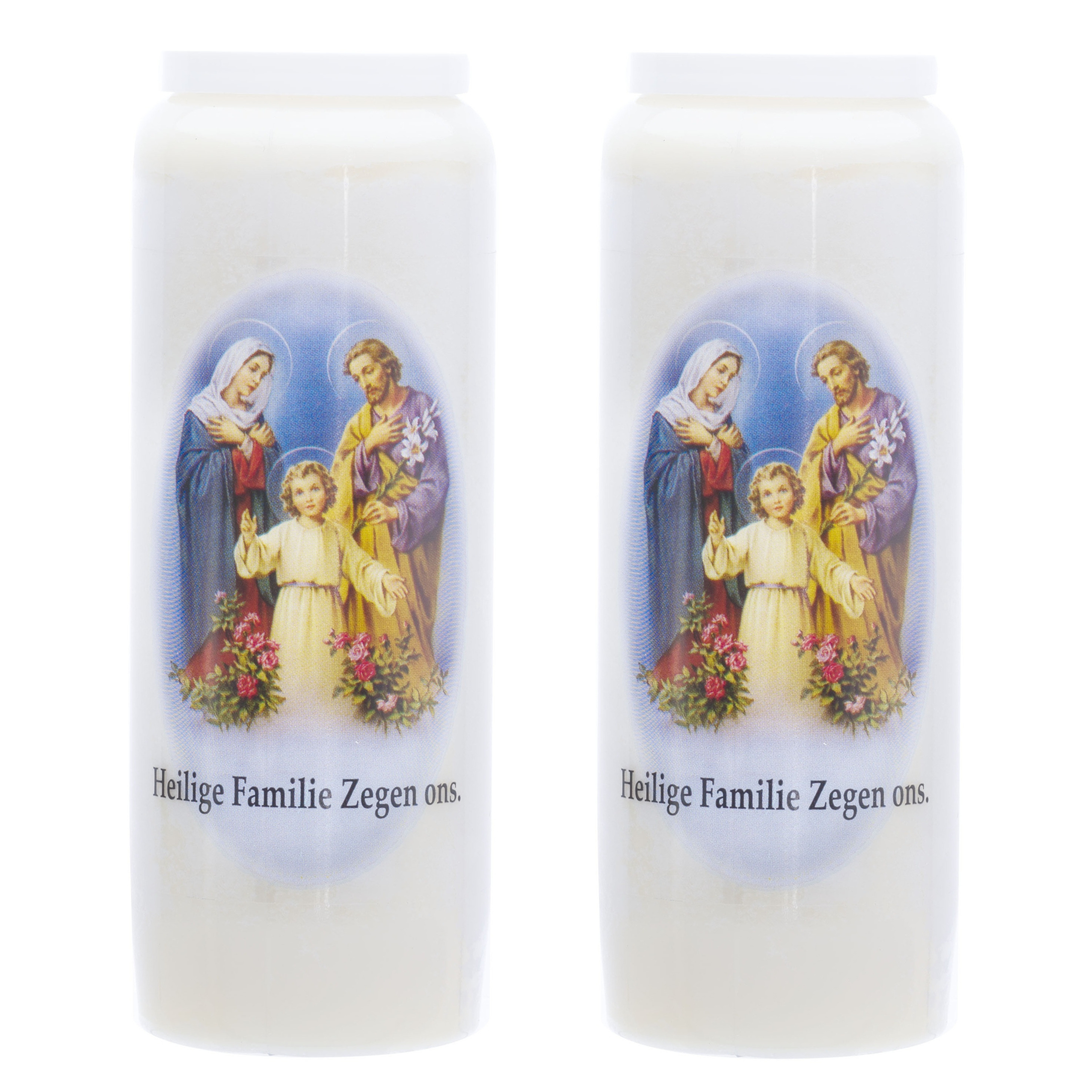 Enlightening Candles Candles Grafkaars - 2x - wit - 6 x 18 cm - 9 dagen - Noveenkaars - Gedenkkaars - Graflicht -