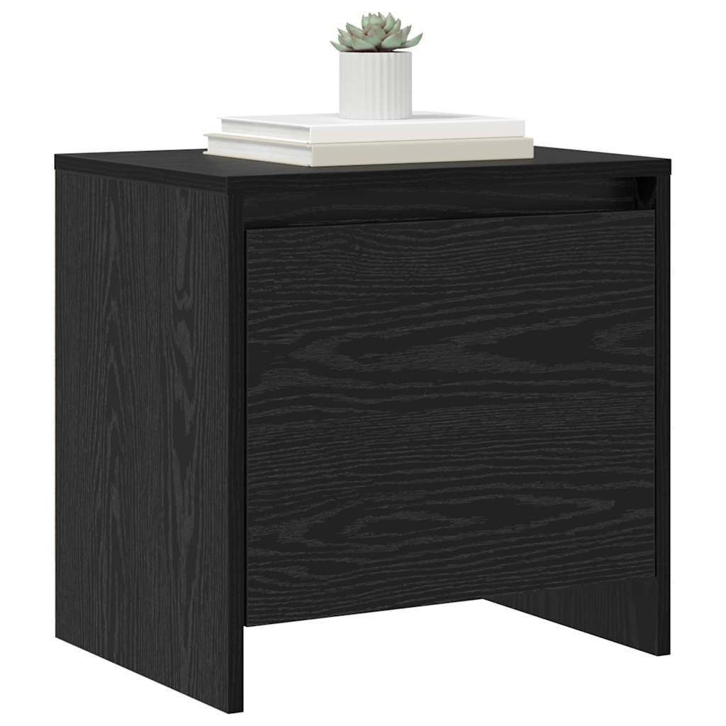 vidaXL Nachtkastje Zwart eiken 45 x 34 x 44.5 cm Bewerkt hout