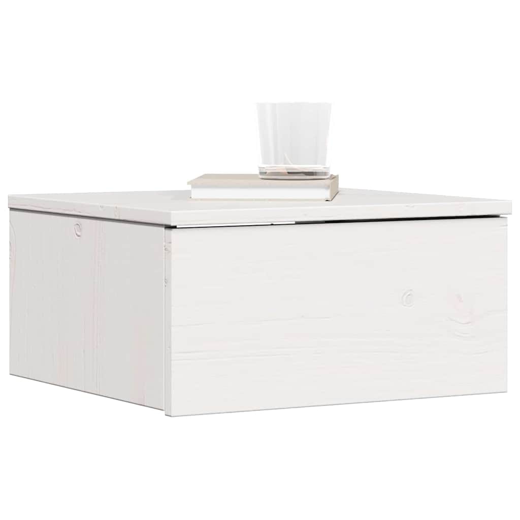 vidaXL Nachtkastje met lade Wit 37 x 35 x 18,5 cm Massief grenenhout