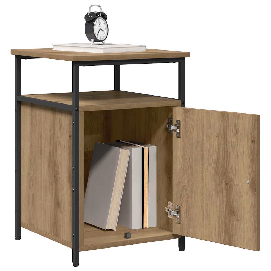 vidaXL Nachtkastje artisanaal eikenkleurig Bewerkt hout