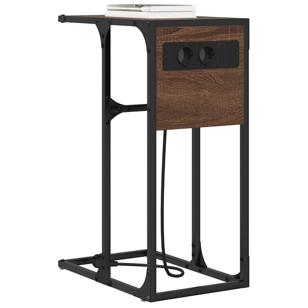 vidaXL Nachtkastje bruin eikenkleur 41.5 x 26 x 60.5 cm Bewerkt hout