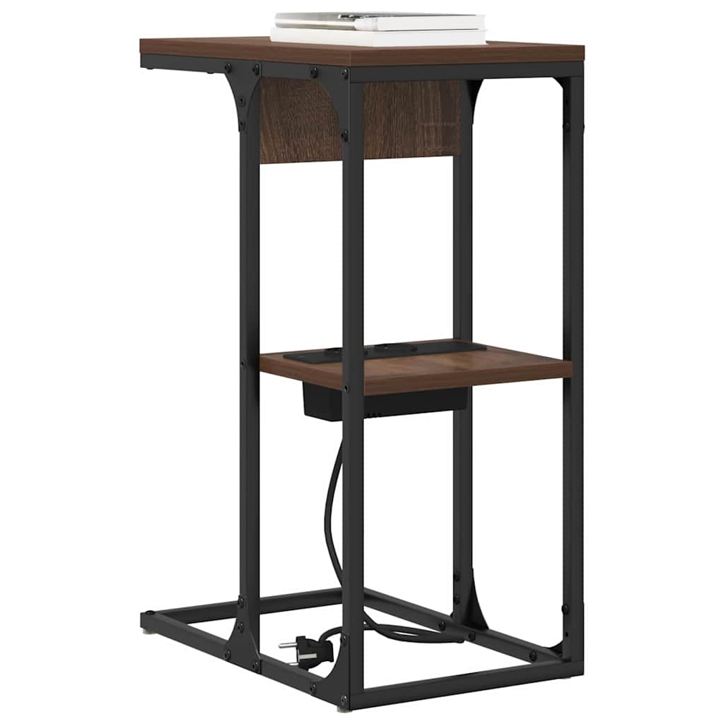 vidaXL Nachtkastje Bruin eiken 41.5 x 26 x 60.5 cm Bewerkt hout