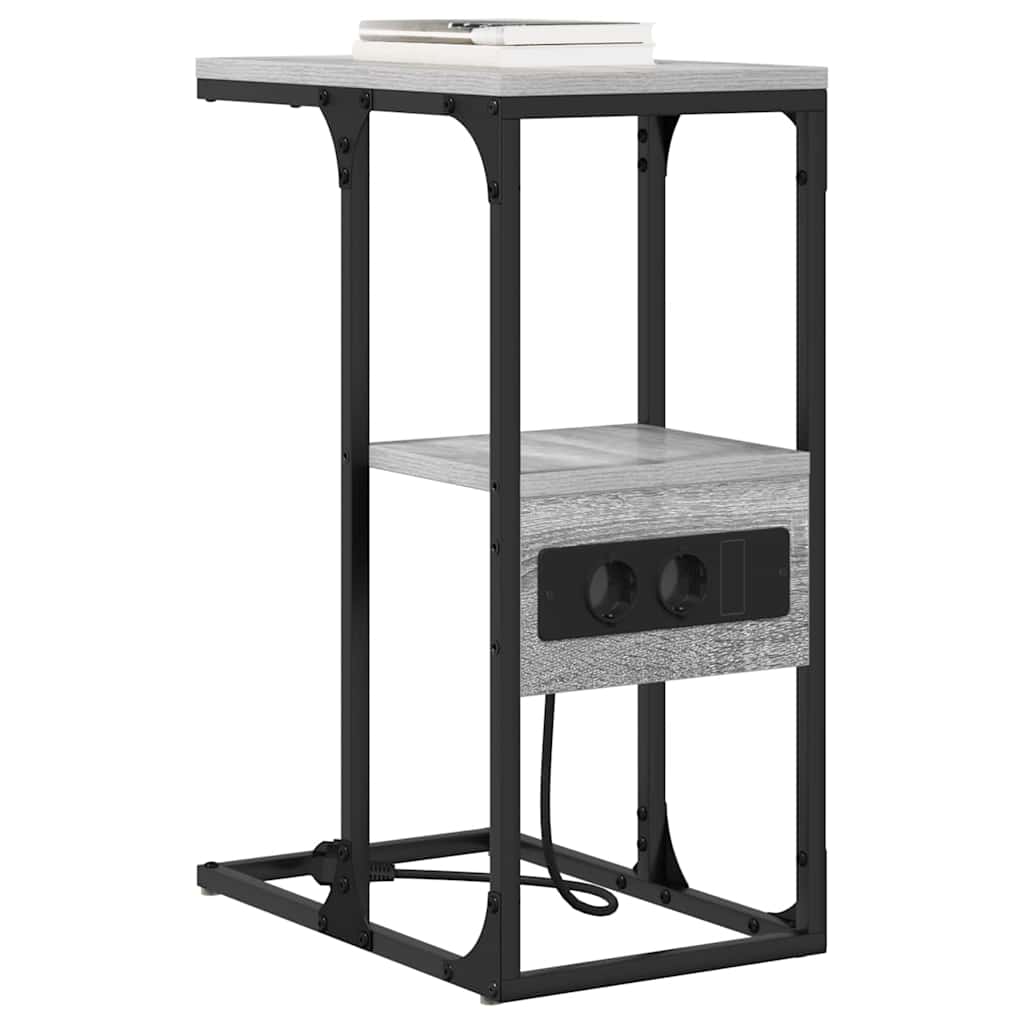 vidaXL Nachtkastje Grijs sonoma 41.5 x 26 x 60.5 cm Bewerkt hout