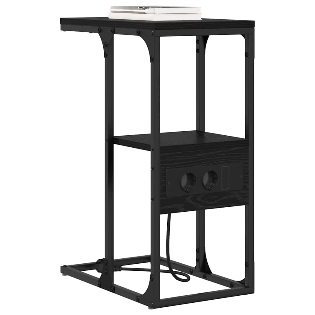 vidaXL Nachtkastje Zwart eiken 41.5 x 26 x 60.5 cm Bewerkt hout