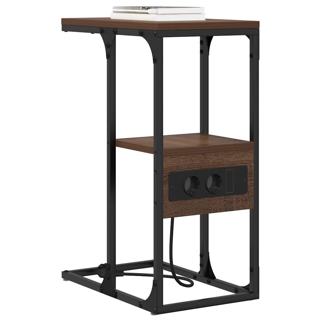 vidaXL Nachtkastje bruin eikenkleur 41.5 x 26 x 60.5 cm Bewerkt hout