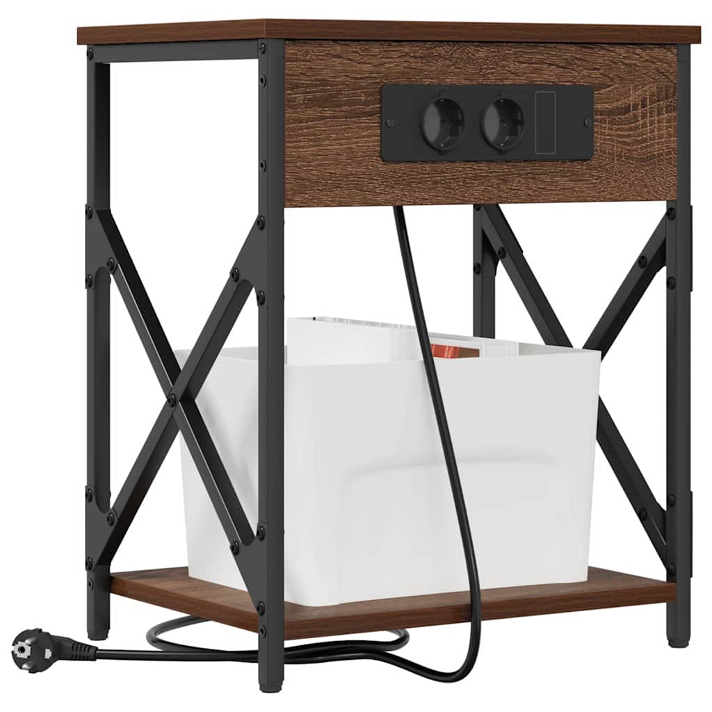 vidaXL Nachtkastje bruin eikenkleur 41 x 31 x 51 cm Bewerkt hout