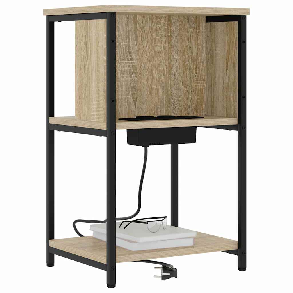 vidaXL Nachtkastje Sonoma eiken 38 x 31 x 61 cm Bewerkt hout