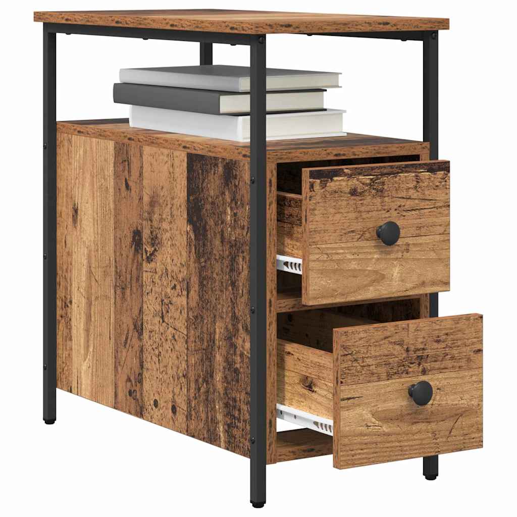 vidaXL Nachtkastje 2 pcs Oud hout 30 x 60 x 60 cm Bewerkt hout