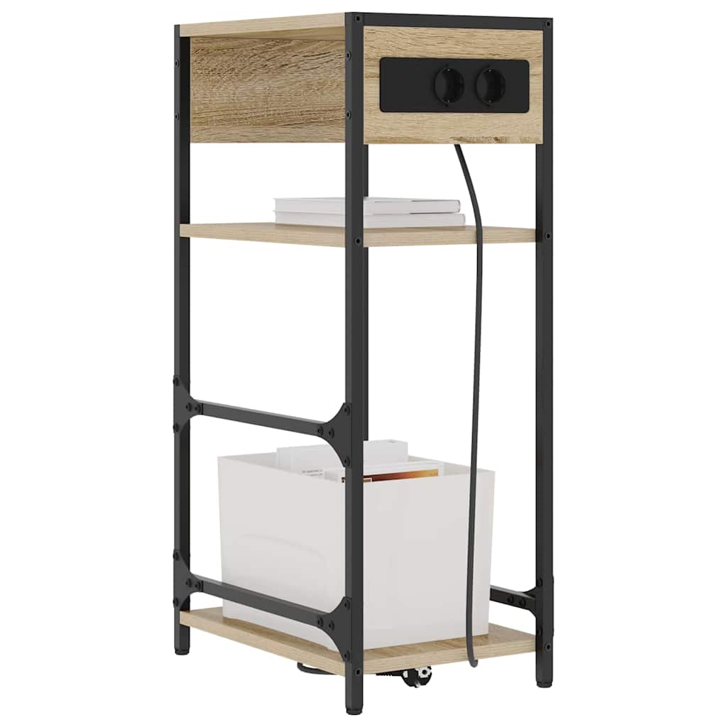 vidaXL Nachtkastje met lade Sonoma eiken 40 x 27 x 76 cm Bewerkt hout