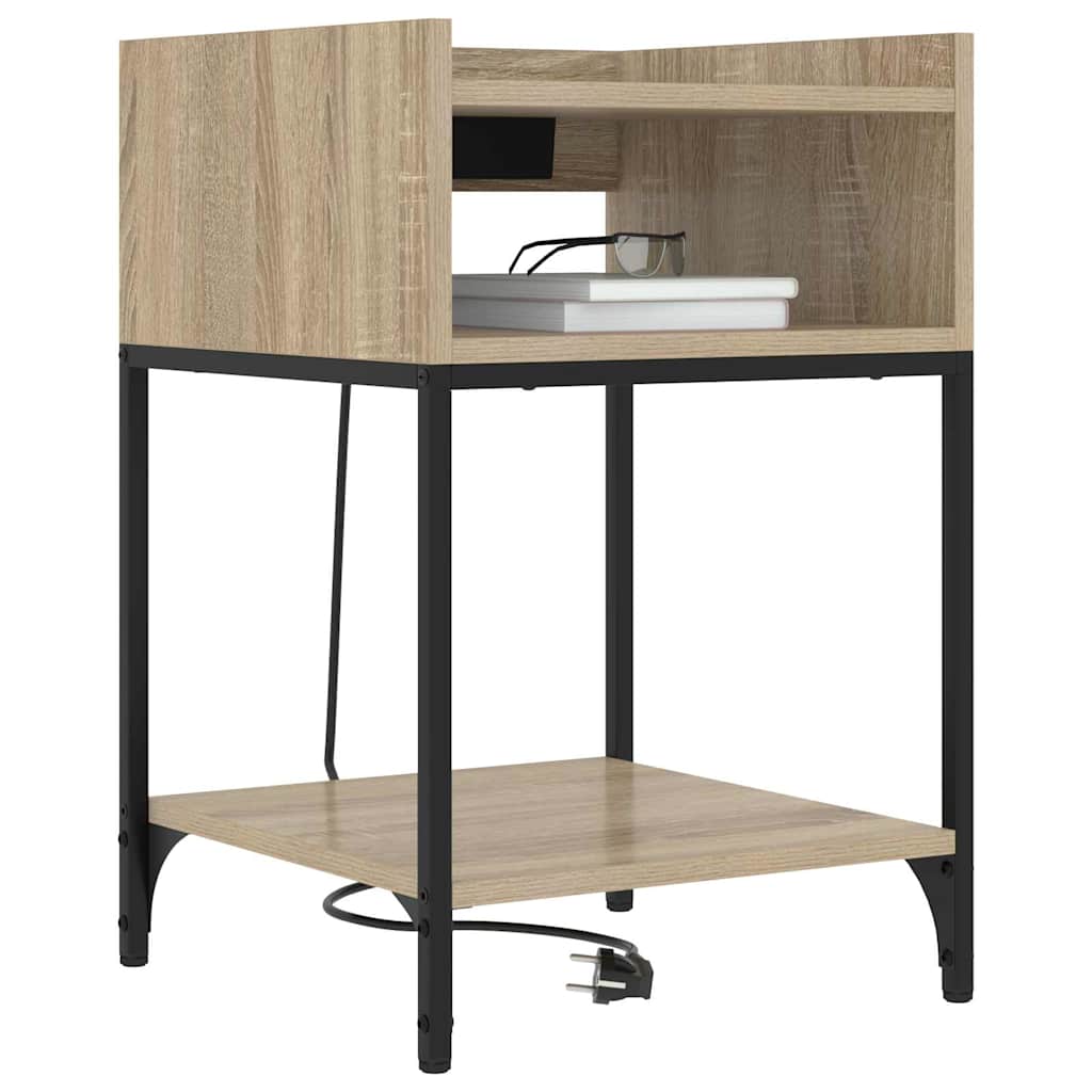 vidaXL Nachtkastje met plank Sonoma eiken 40 x 40 x 61 cm Bewerkt hout