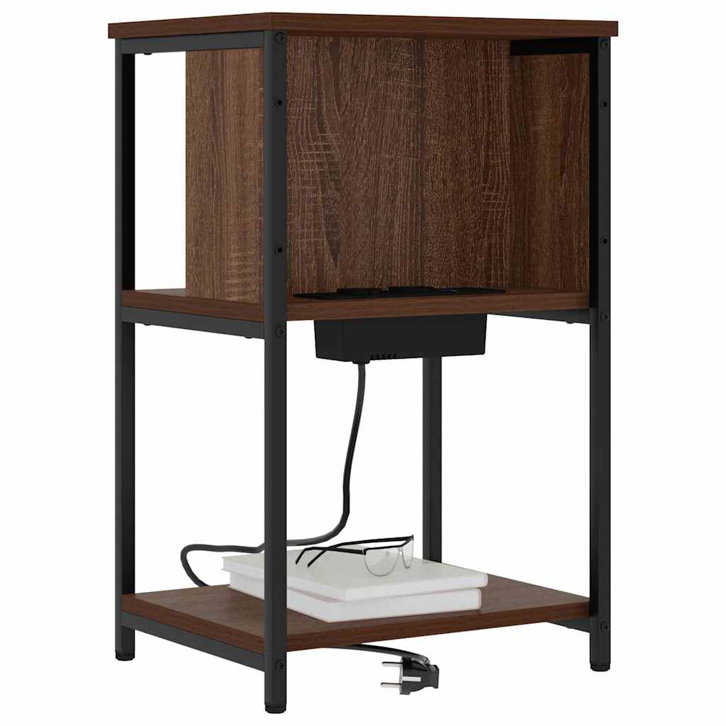 vidaXL Nachtkastje bruin eikenkleur 38 x 31 x 61 cm Bewerkt hout