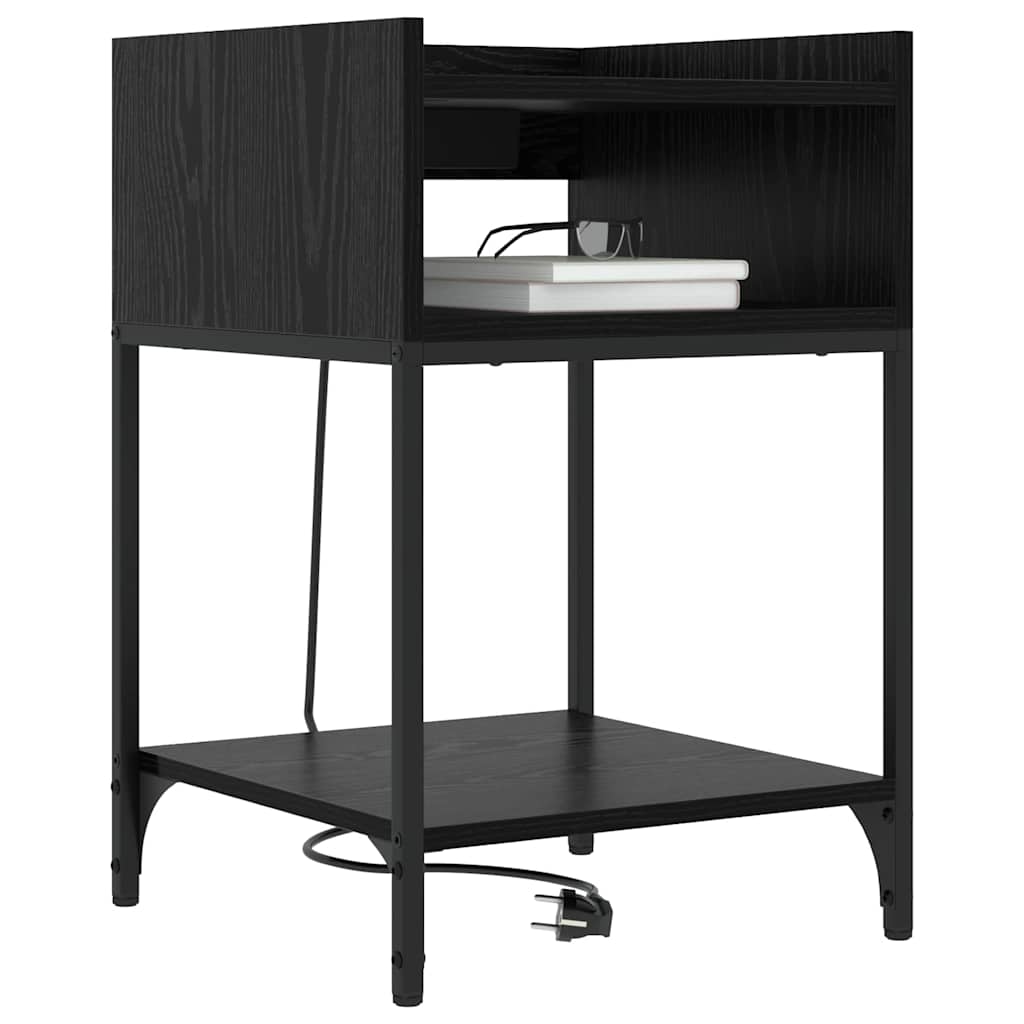 vidaXL Nachtkastje met plank Zwart eiken 40 x 40 x 61 cm Bewerkt hout