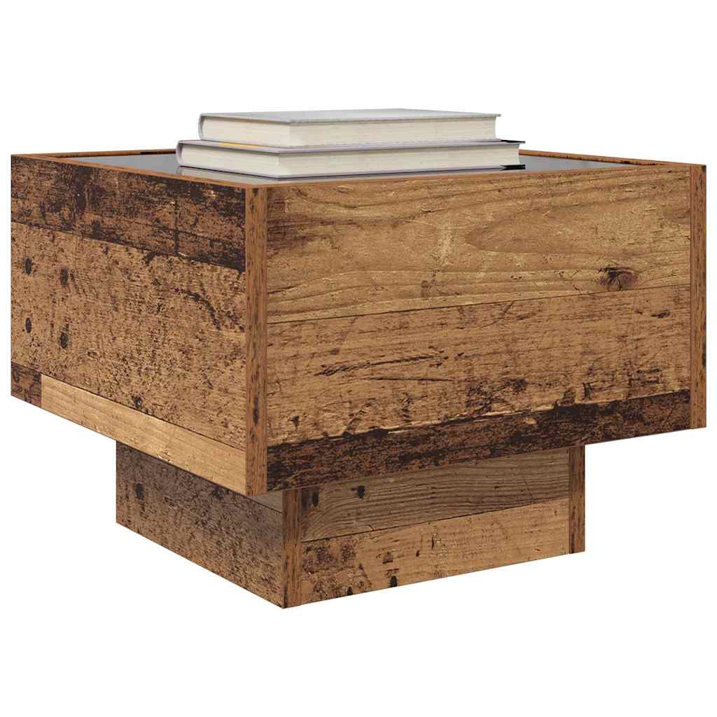 vidaXL Opbergkast Oud hout 40 x 40 x 30 cm Geengineerd hout, Glas