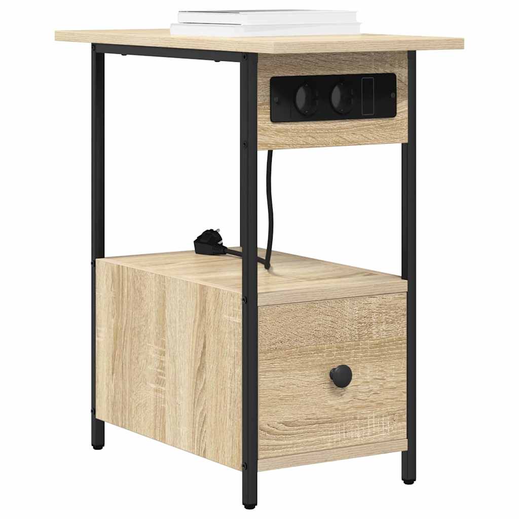 vidaXL Nachtkastje met lade Sonoma eiken 60 x 30 x 61 cm Bewerkt hout