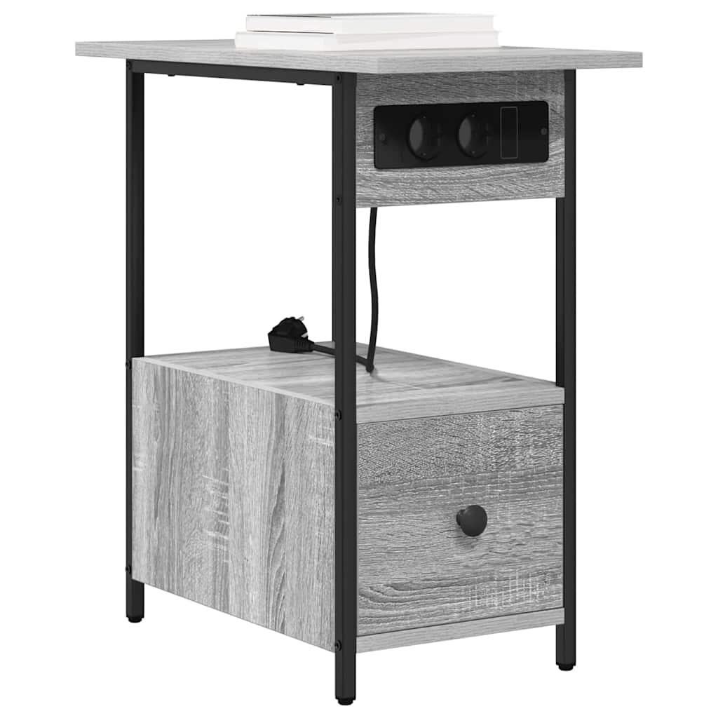 vidaXL Nachtkastje met lade Grijs sonoma 60 x 30 x 61 cm Bewerkt hout