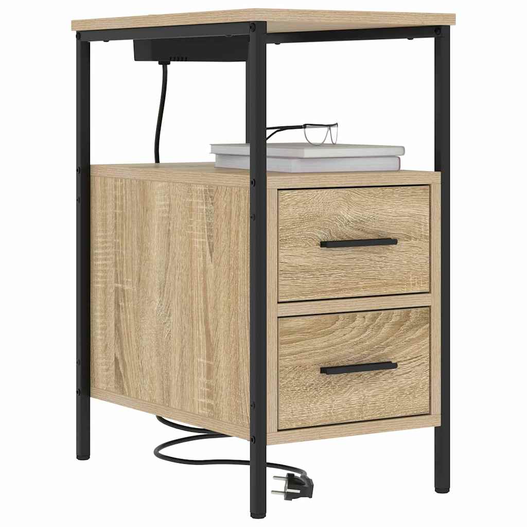 vidaXL Nachtkastje met lade Sonoma eiken 30 x 48 x 61 cm Bewerkt hout