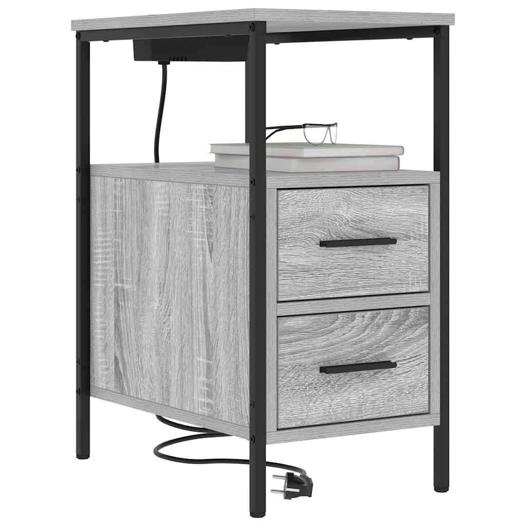 vidaXL Bedside kasten 2 pcs Grijs sonoma 30 x 48 x 61 cm Bewerkt hout