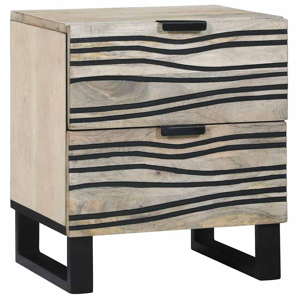vidaXL Nachtkastje met lade 2 pcs Wit en zwart 40 x 33 x 46 cm