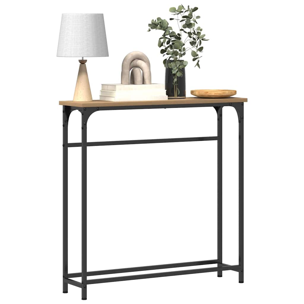vidaXL Console Tafel artisanaal eikenkleurig 75 x 19.5 x 75 cm