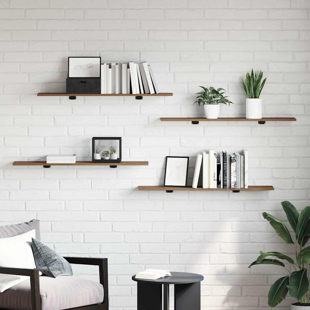 vidaXL Boekenplank Bord 4 pcs Bruin 100 x 20 x 1.5 cm Bewerkt hout