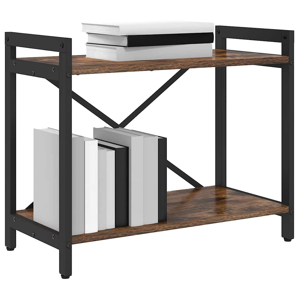 vidaXL Boekenkast Gerookt eiken 60 x 30 x 48.5 cm Bewerkt hout