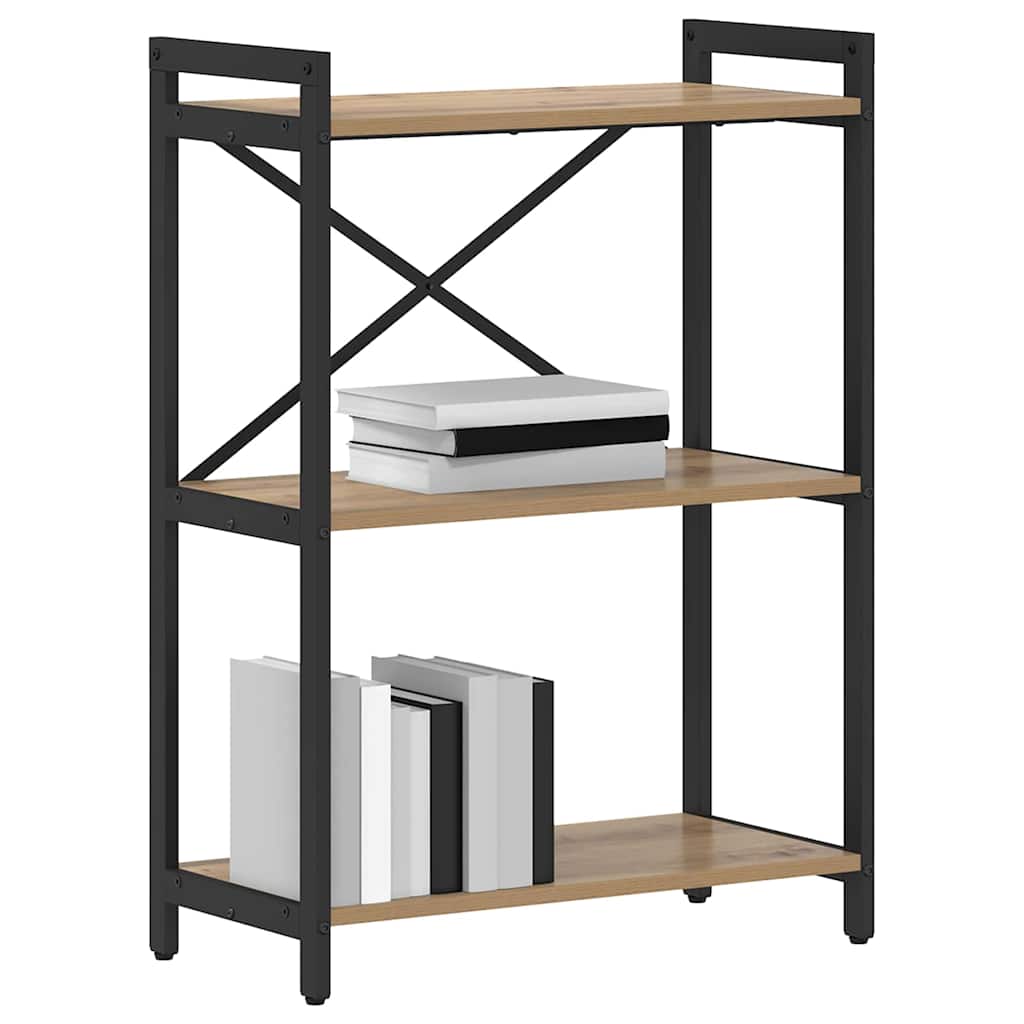 vidaXL Boekenkast artisanaal eikenkleurig 60 x 30 x 83 cm Bewerkt hout