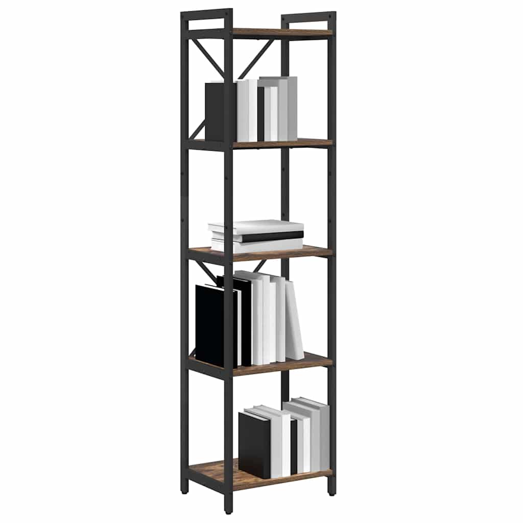 vidaXL Boekenkast Gerookt eiken 40 x 30 x 153 cm Bewerkt hout