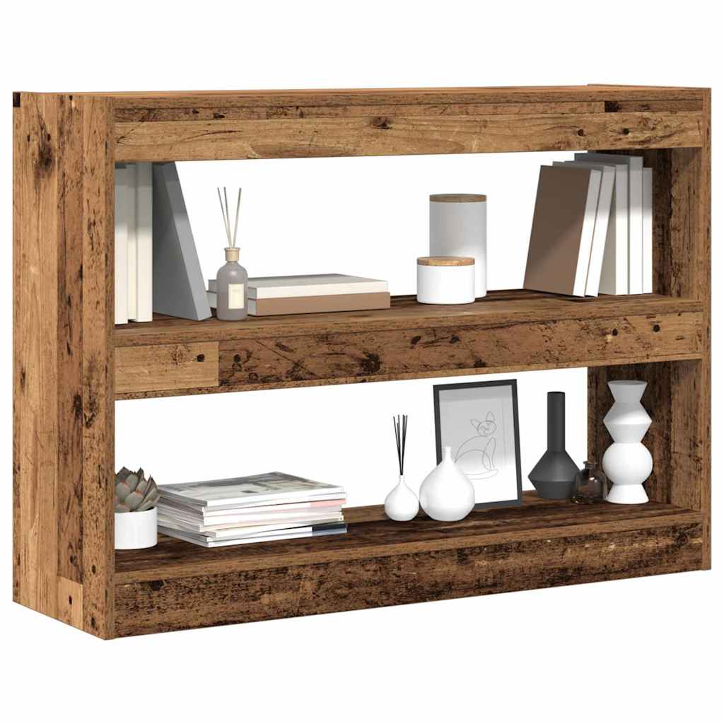 vidaXL Boekenkast/Roomdivider in Oud Hout, 100x30x72 cm, Gemaakt van Engineered Hout