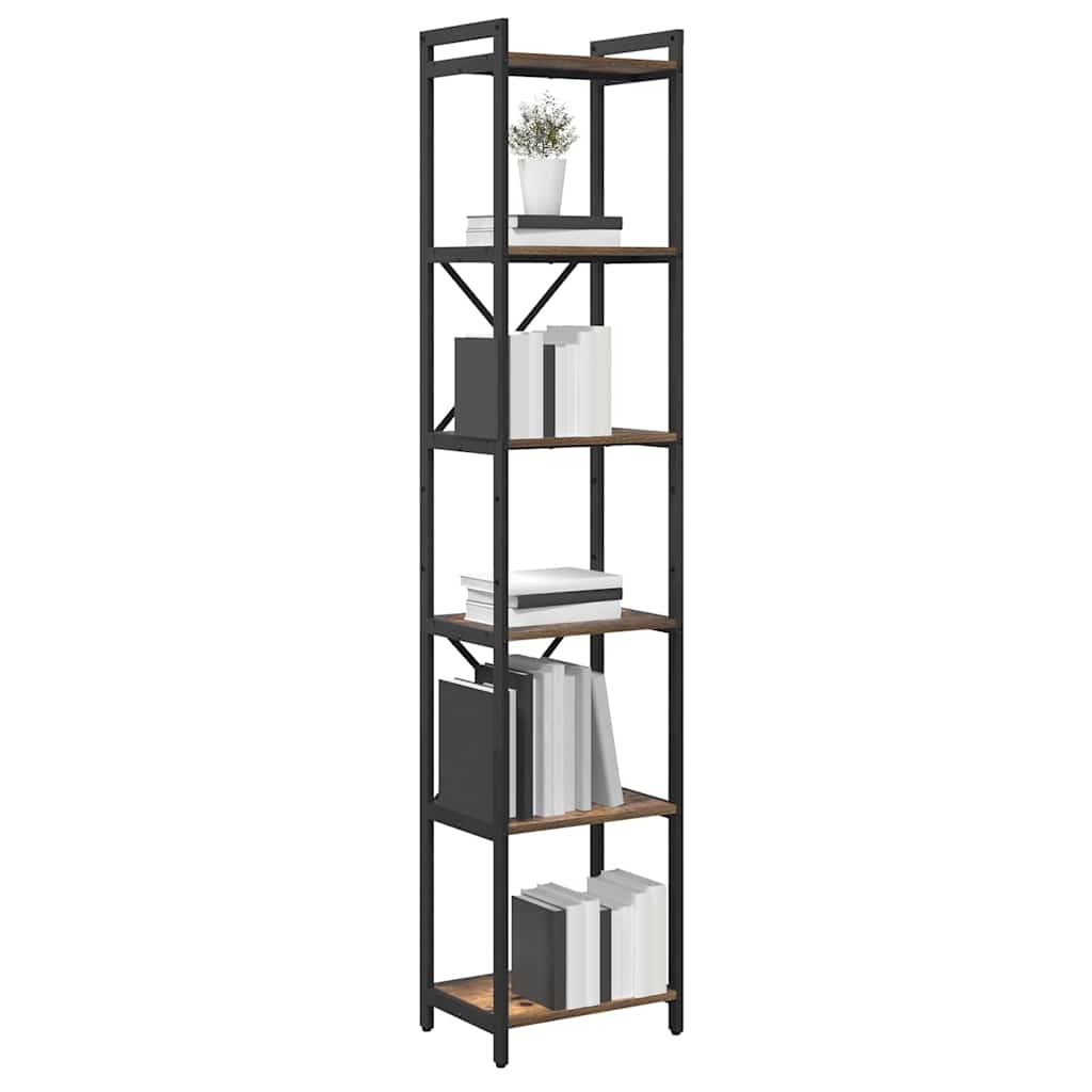 vidaXL Boekenkast Gerookt eiken 40 x 30 x 188 cm Bewerkt hout