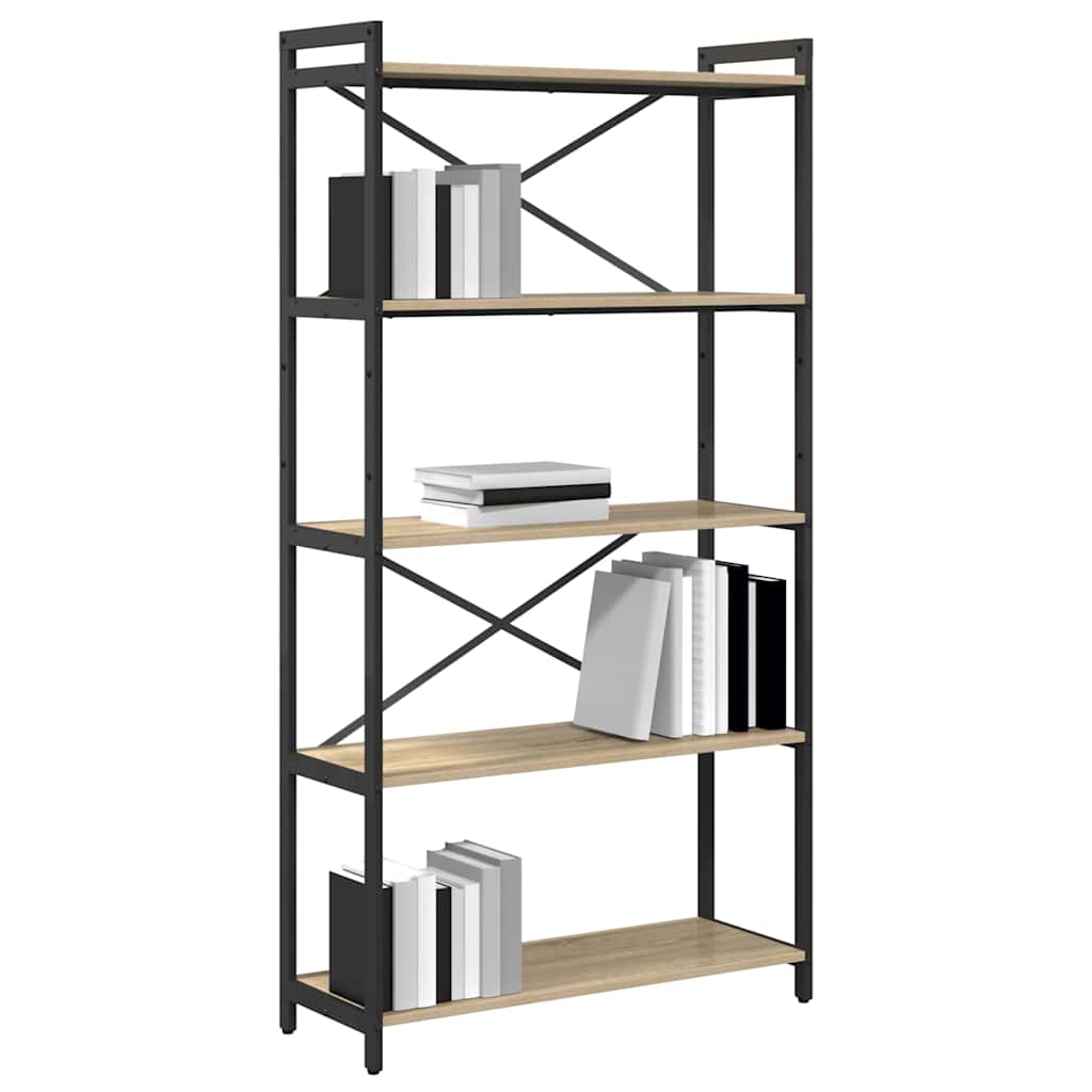 vidaXL Boekenkast Sonoma eiken 80 x 30 x 153 cm Bewerkt hout
