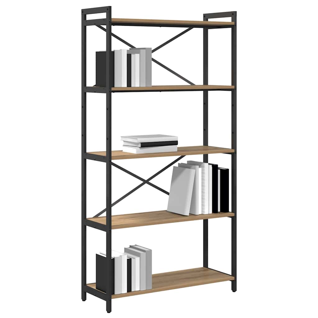 vidaXL Boekenkast artisanaal eikenkleurig 80 x 30 x 153 cm