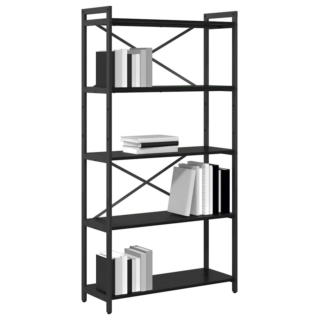vidaXL Boekenkast Zwart eiken 80 x 30 x 153 cm Bewerkt hout