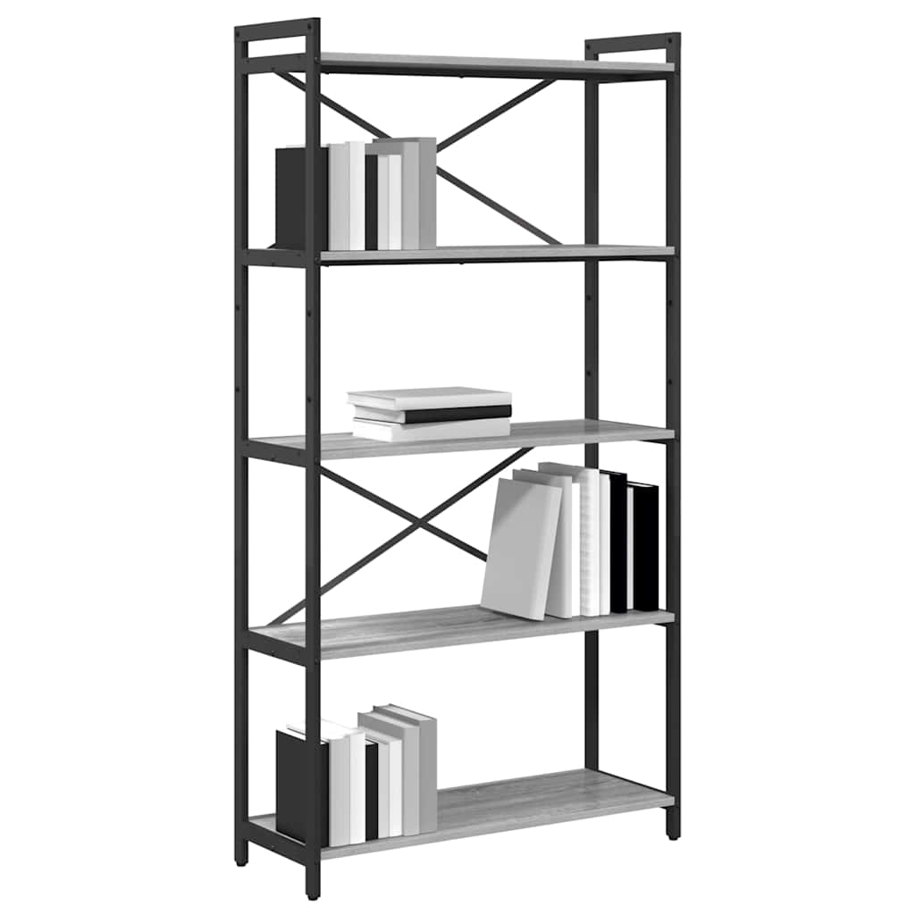 vidaXL Boekenkast Grijs sonoma 80 x 30 x 153 cm Bewerkt hout