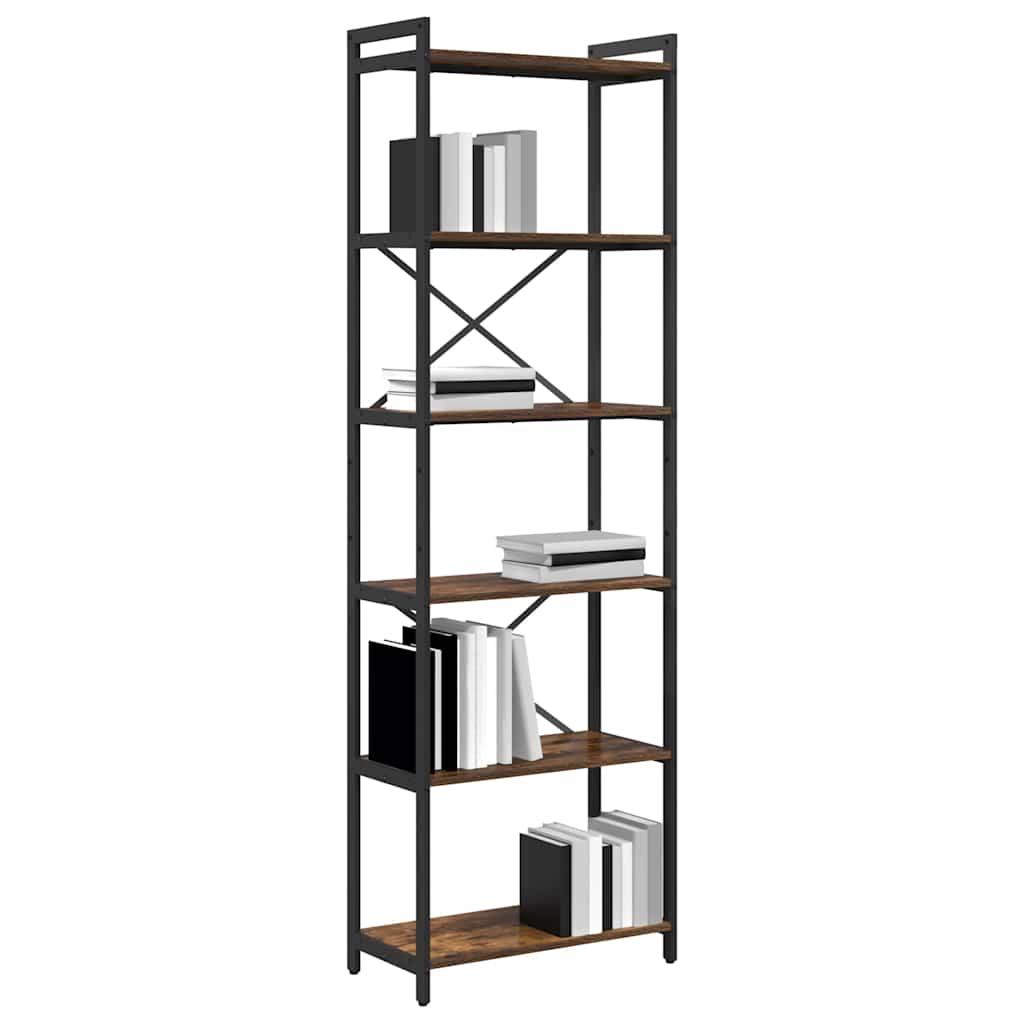 vidaXL Boekenkast Gerookt eiken 60 x 30 x 188 cm Bewerkt hout