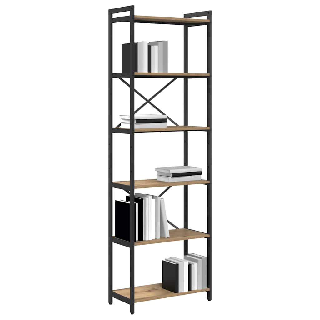 vidaXL Boekenkast artisanaal eikenkleurig 60 x 30 x 188 cm