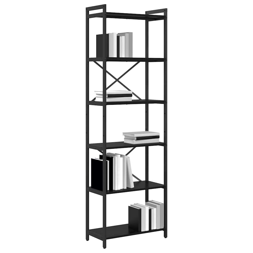 vidaXL Boekenkast Zwart eiken 60 x 30 x 188 cm Bewerkt hout