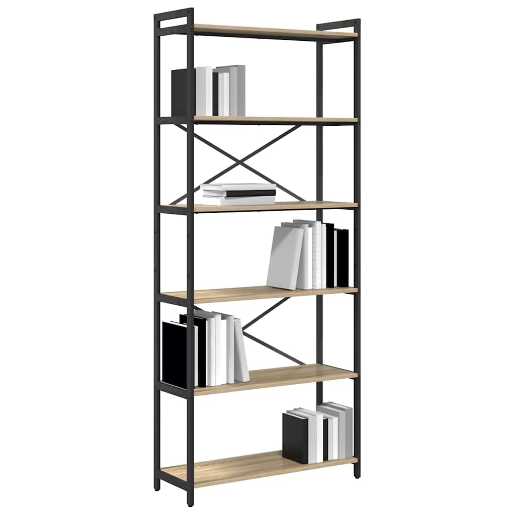 vidaXL Boekenkast Sonoma eiken 80 x 30 x 188 cm Bewerkt hout