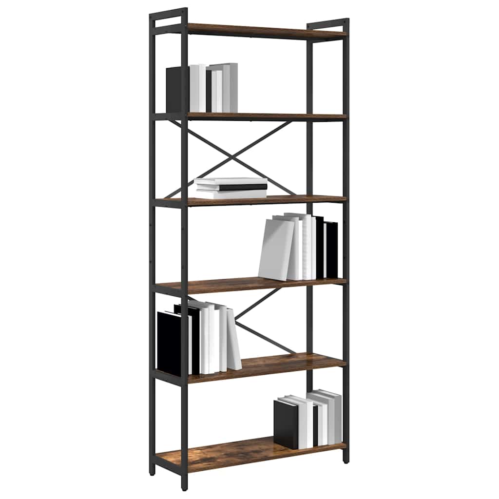 vidaXL Boekenkast Gerookt eiken 80 x 30 x 188 cm Bewerkt hout