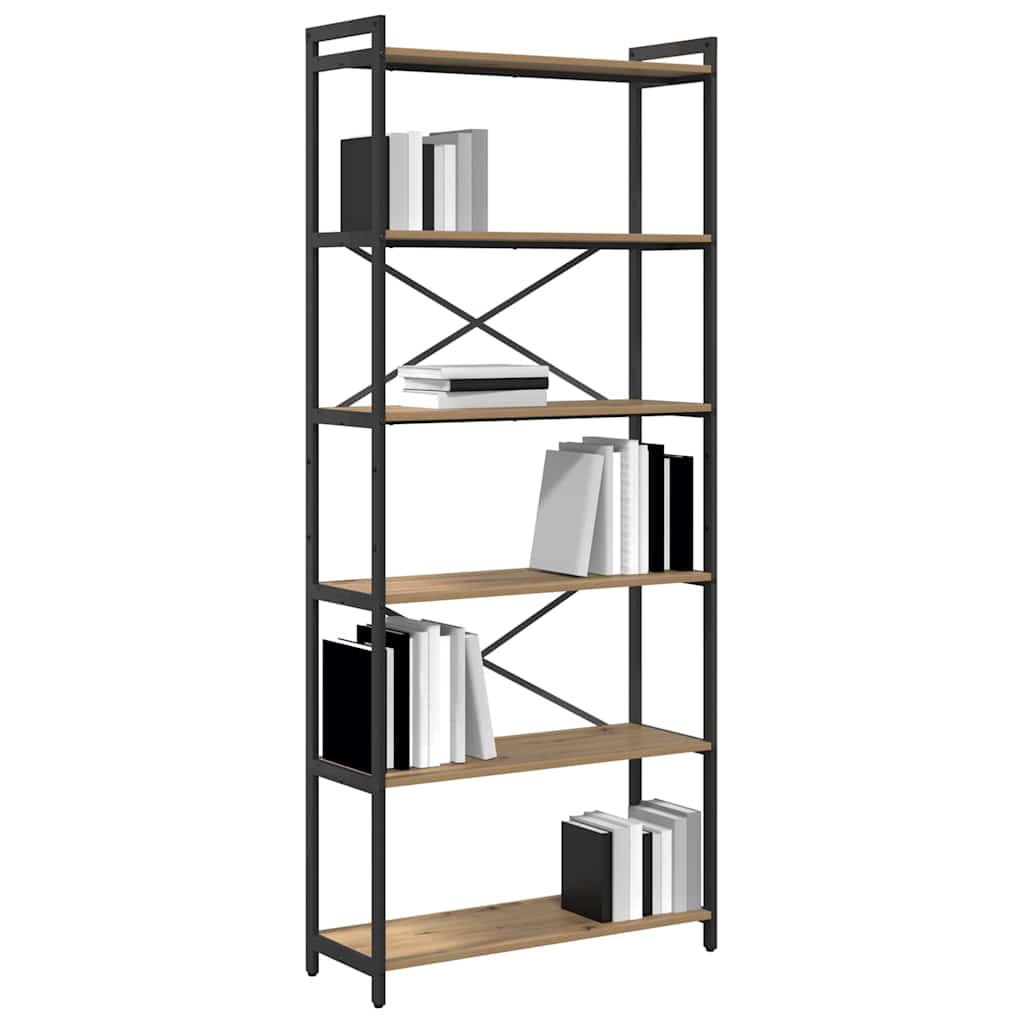 vidaXL Boekenkast artisanaal eikenkleurig 80 x 30 x 188 cm