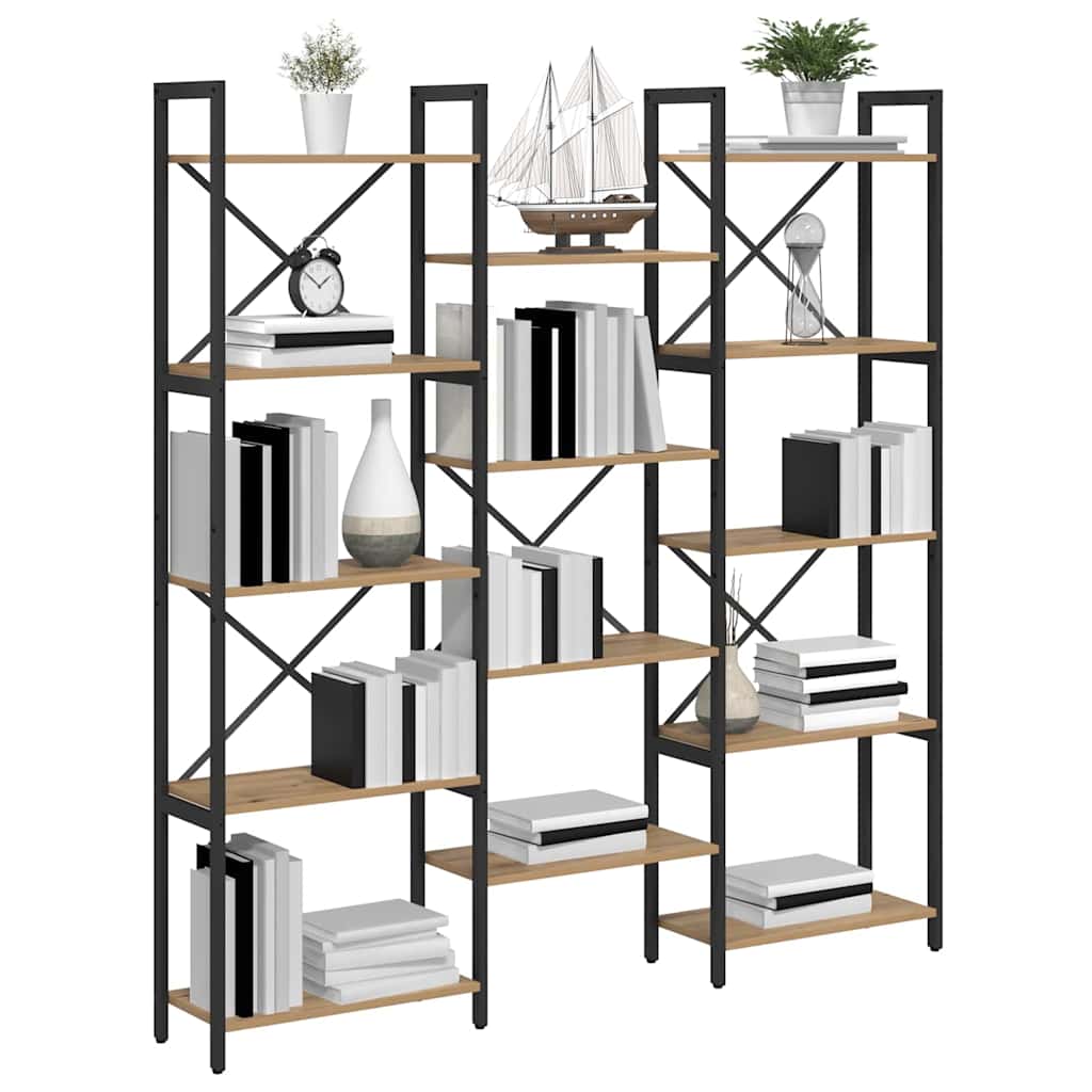 vidaXL Boekenkast artisanaal eikenkleurig 156 x 25 x 167.5 cm