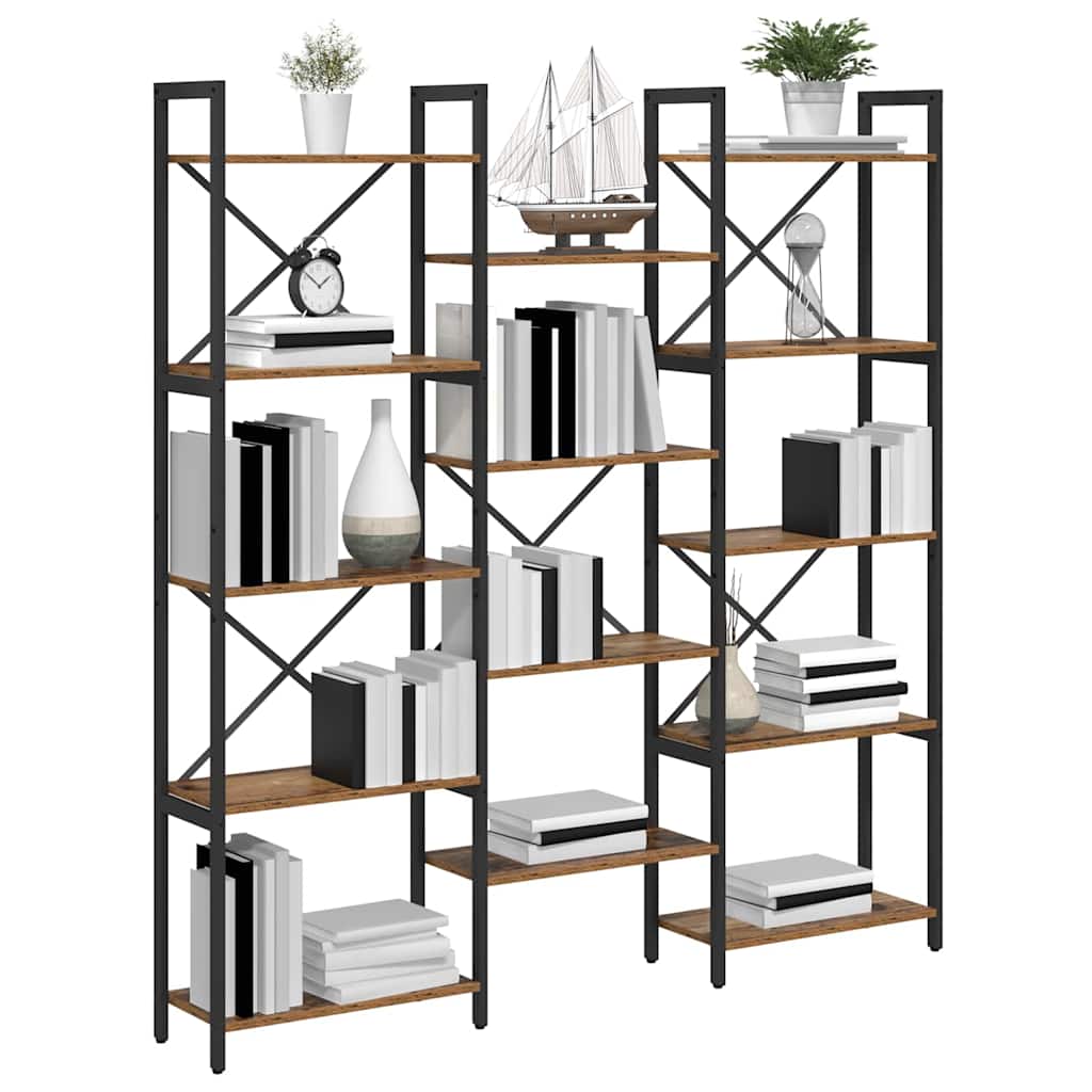 vidaXL Boekenkast Oud hout 156 x 25 x 167.5 cm Bewerkt hout