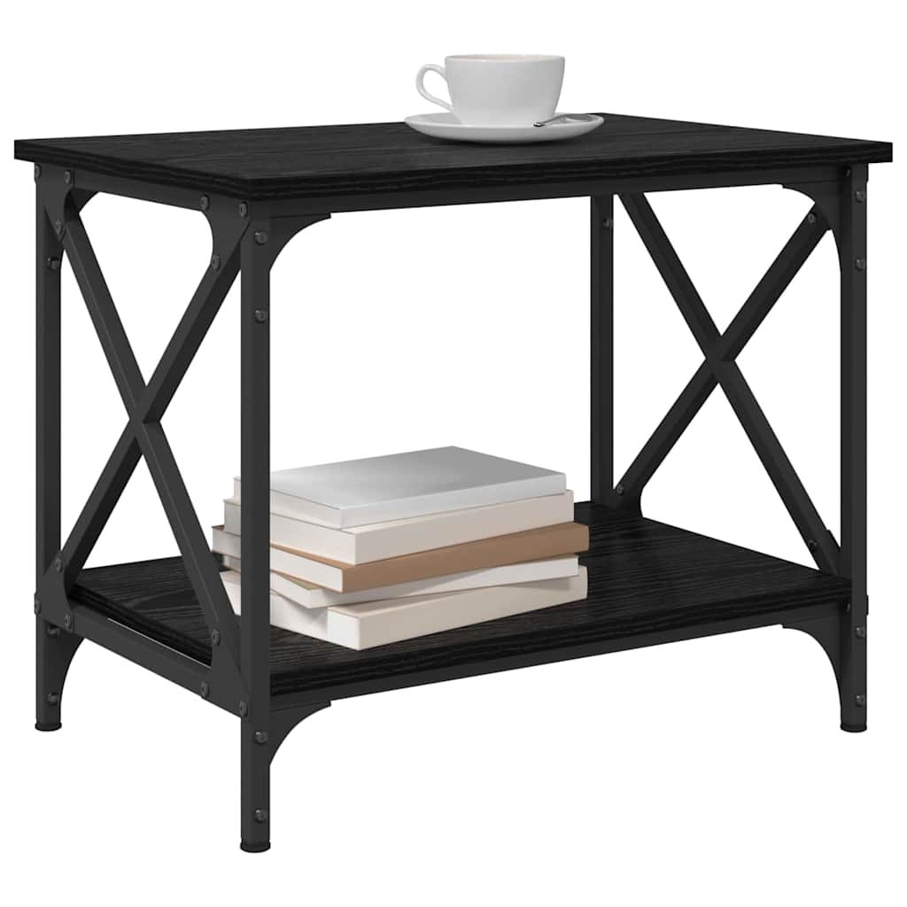 vidaXL Bijzettafel Zwart eiken 55 x 38 x 45 cm Bewerkt hout