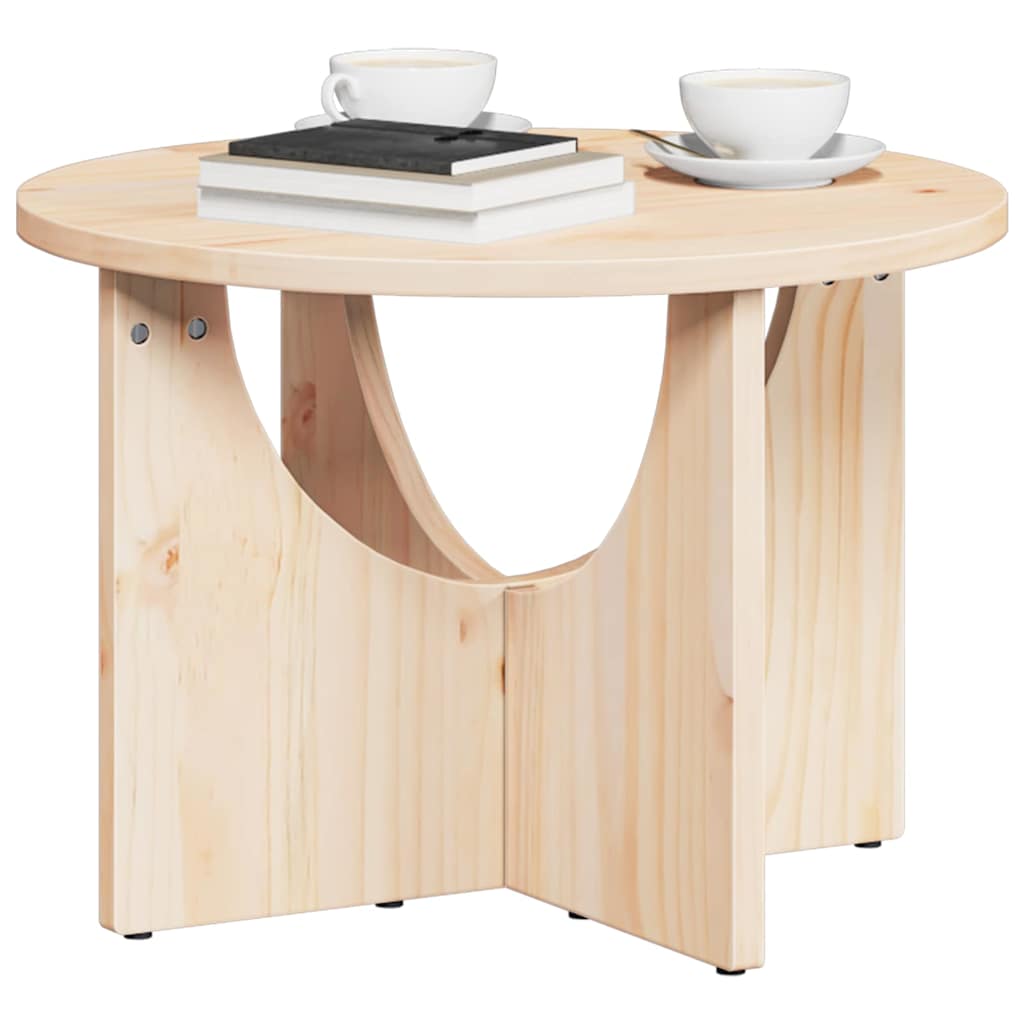 vidaXL Salontafel Naturel 50 x 50 x 35 cm Massief grenenhout