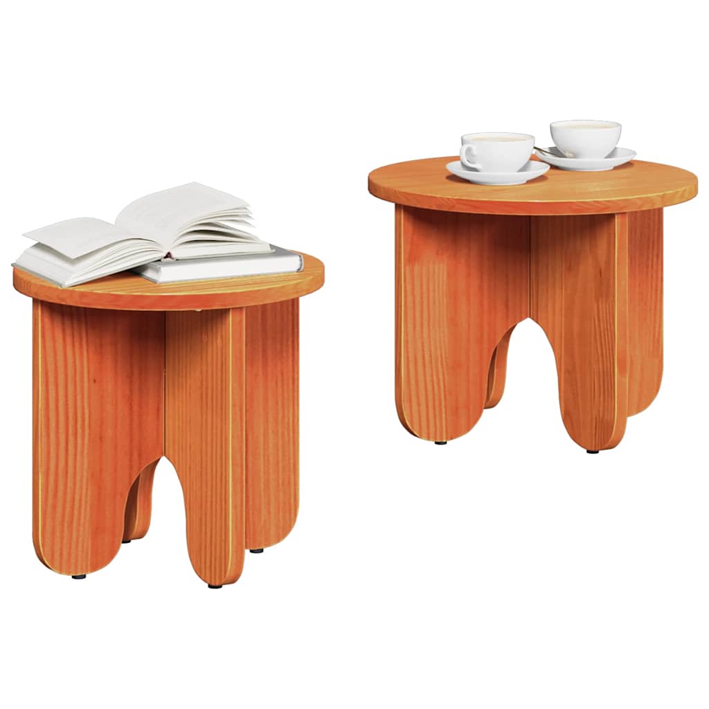vidaXL Salontafel 2 pcs Wasbruin 39.5 x 39.5 x 30 cm