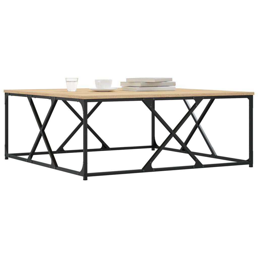 vidaXL Salontafel 100x100x40 cm bewerkt hout sonoma eikenkleurig