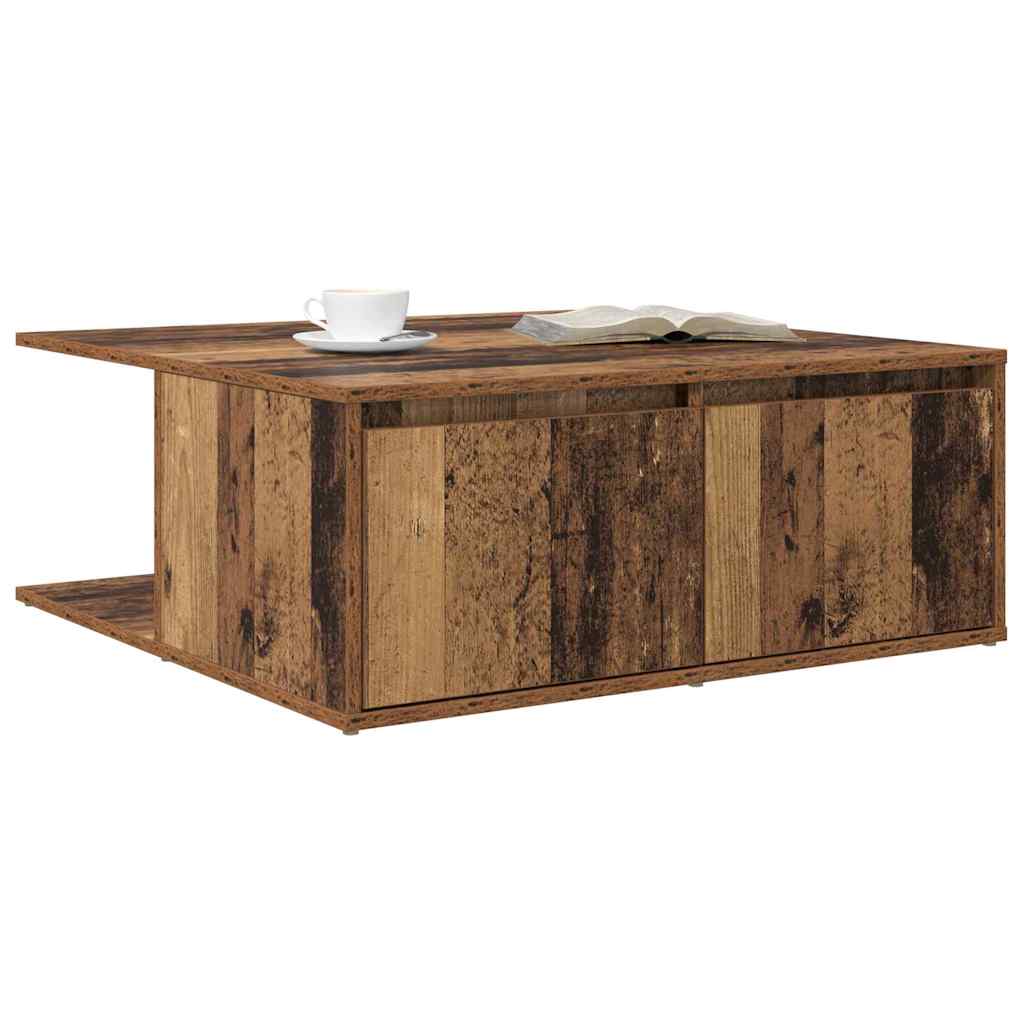 vidaXL Salontafel with Drawer Oud hout 80 x 80 x 31 cm Bewerkt hout