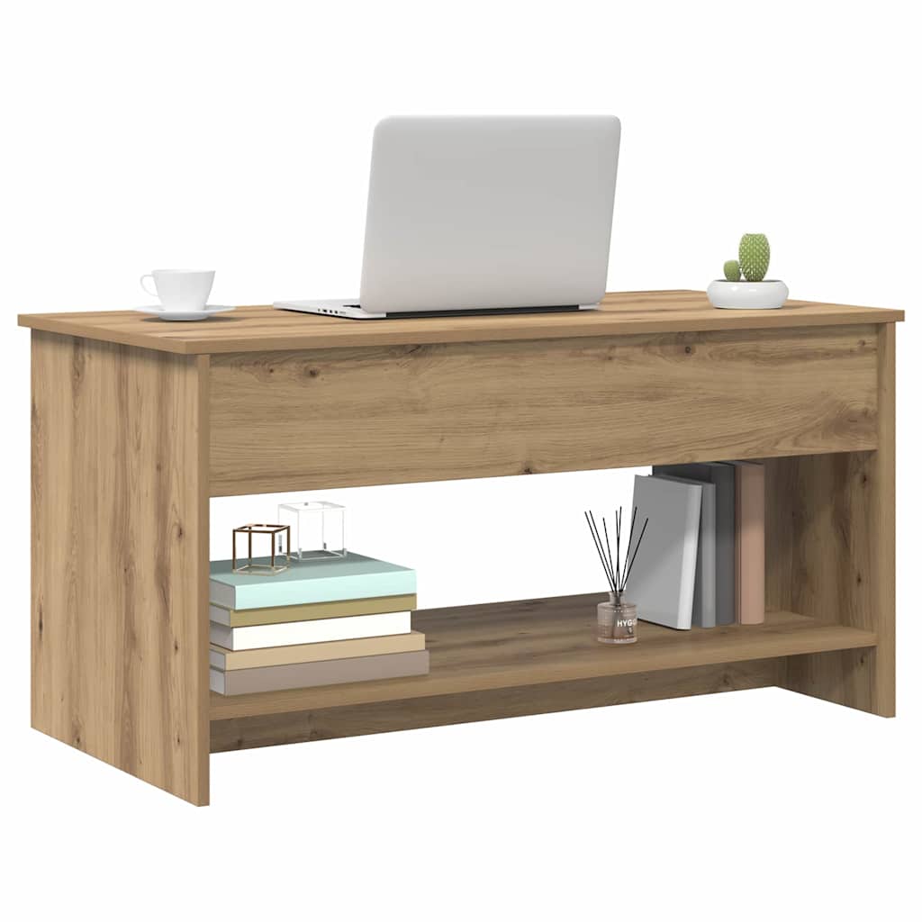 vidaXL Salontafel artisanaal eikenkleurig 102 x 50 x 52.5 cm