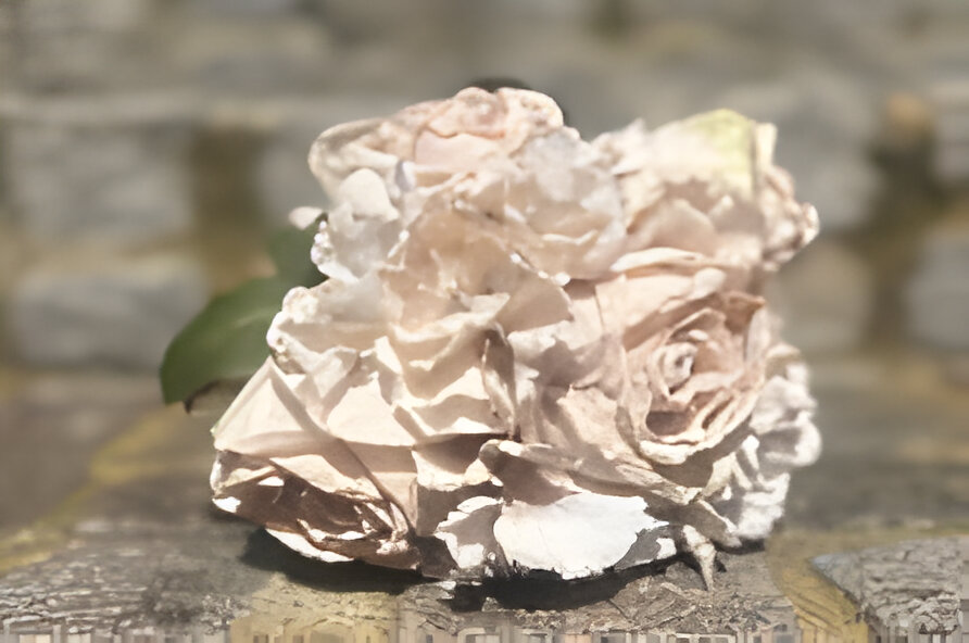 Buitengewoon de boet Boeket antiek witte rozen en hortensia's - 